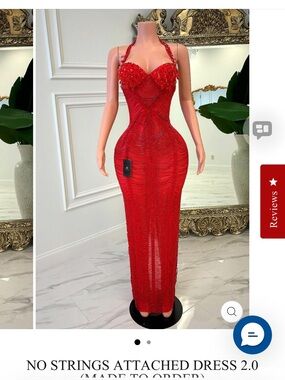 No Strings Attached Red Halter Maxi Dress